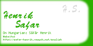 henrik safar business card