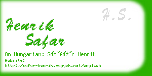 henrik safar business card